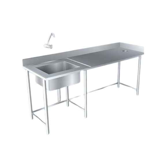 Mesa de aço inox com cuba