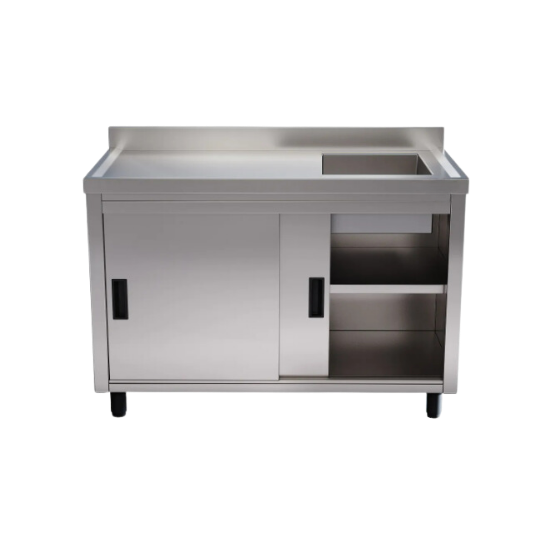 Gabinete de pia em aço inox